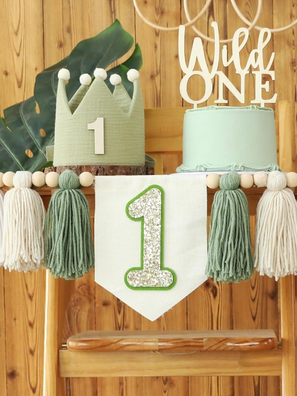 Wild One Decorations Boy 1st Birthday Highchair Banner 1 Year Old Birthday
